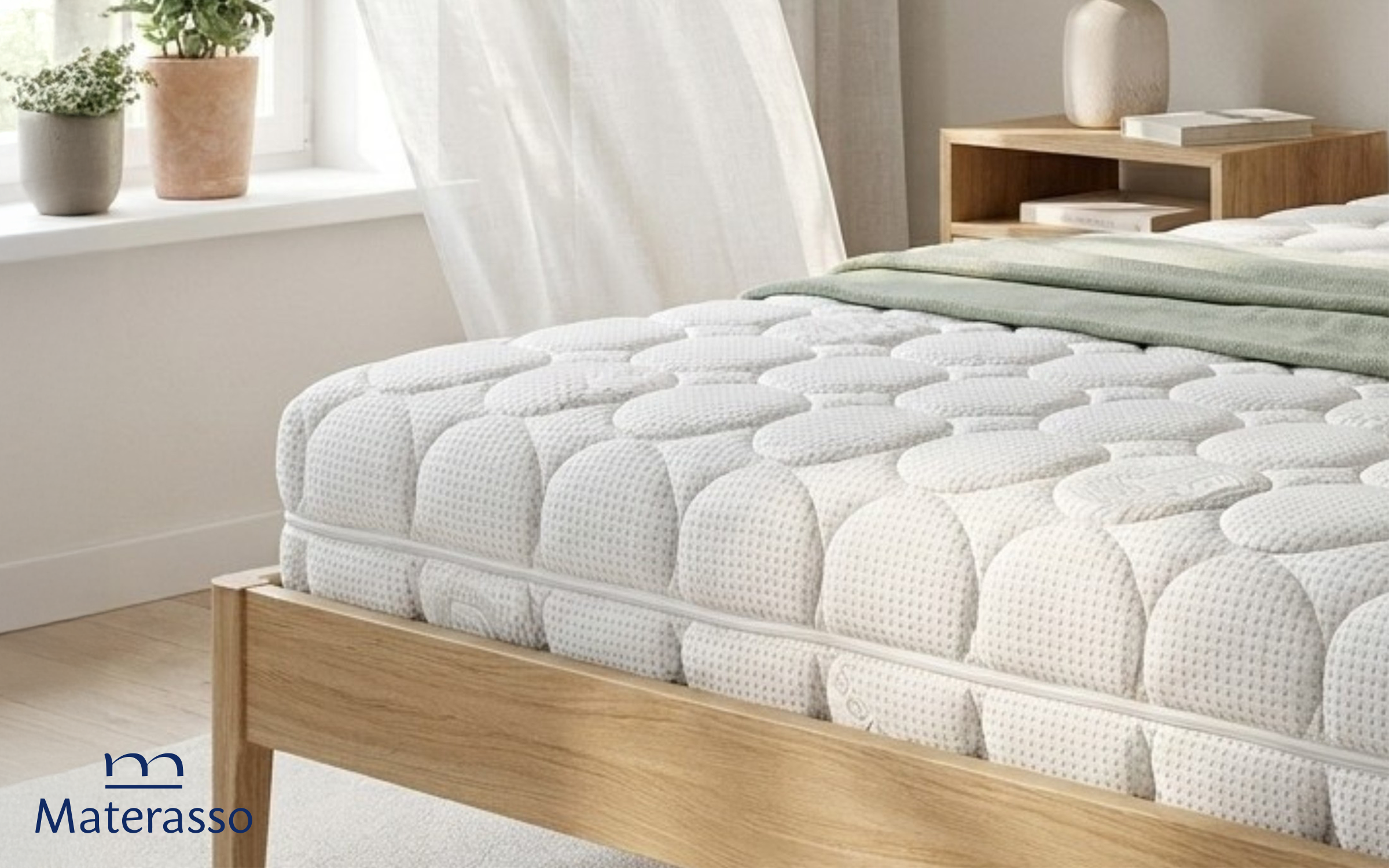 Two-sided mattress 180/200 Green Coral, white  2